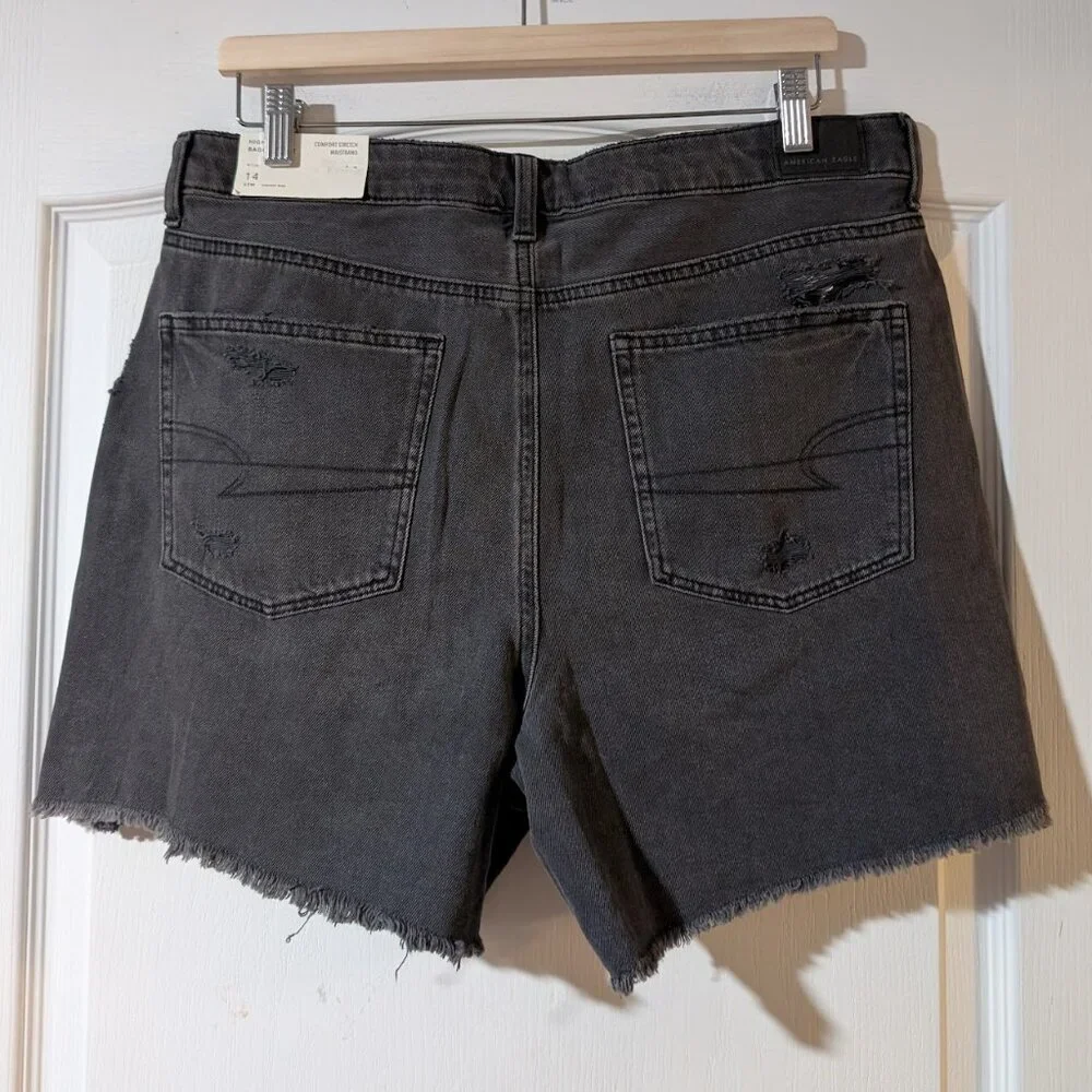 NWT AE | Denim Highest Waist Baggy Short in Black